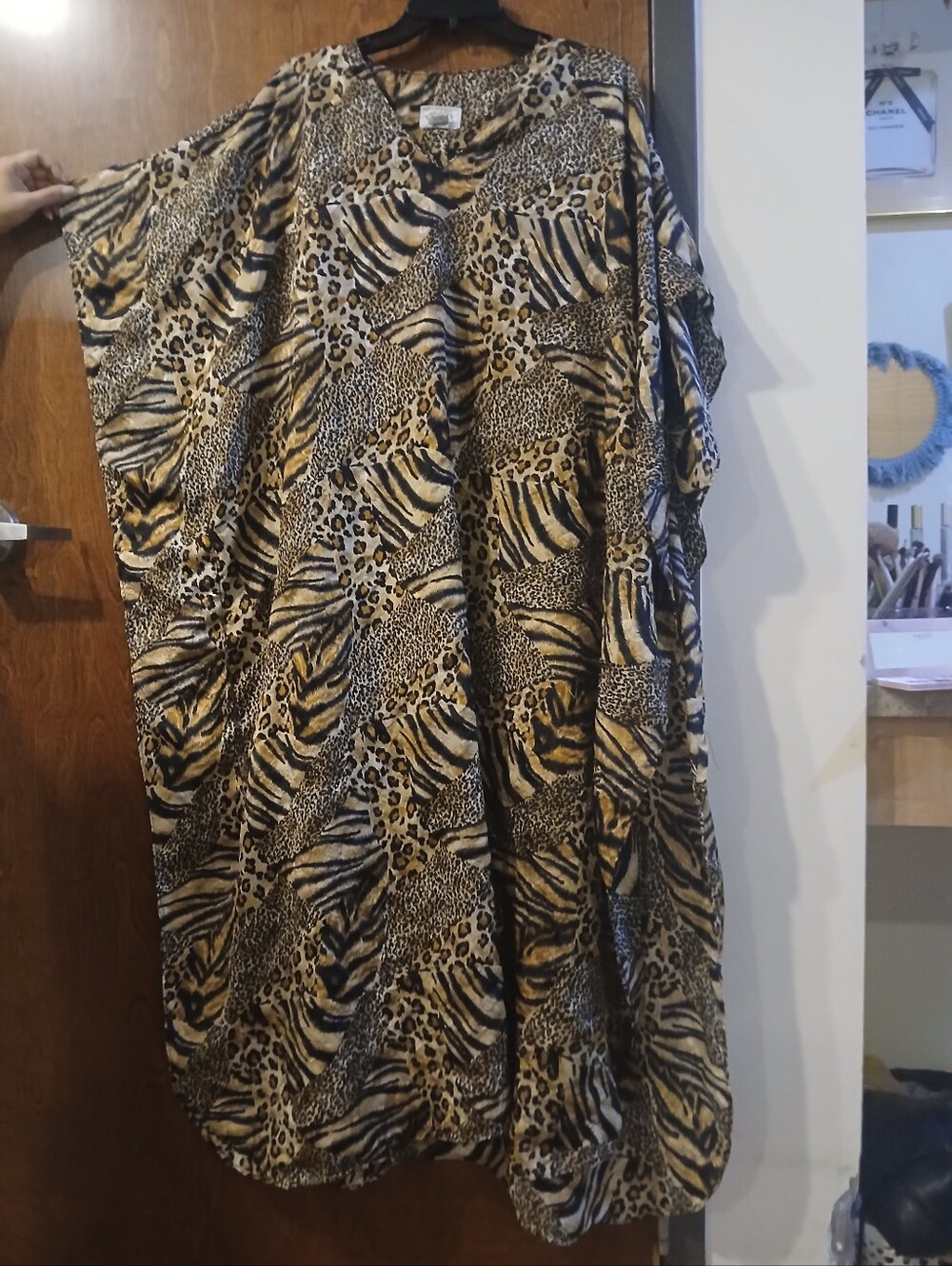 vintage CHARLES K tiger & leopard print kaftan